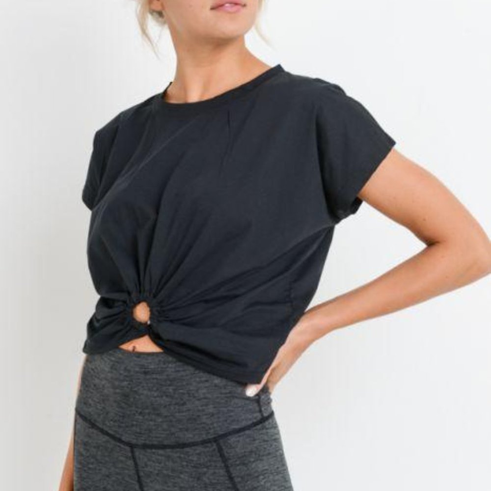 O-RING GATHERED SORONA® COTTON CROP TOP